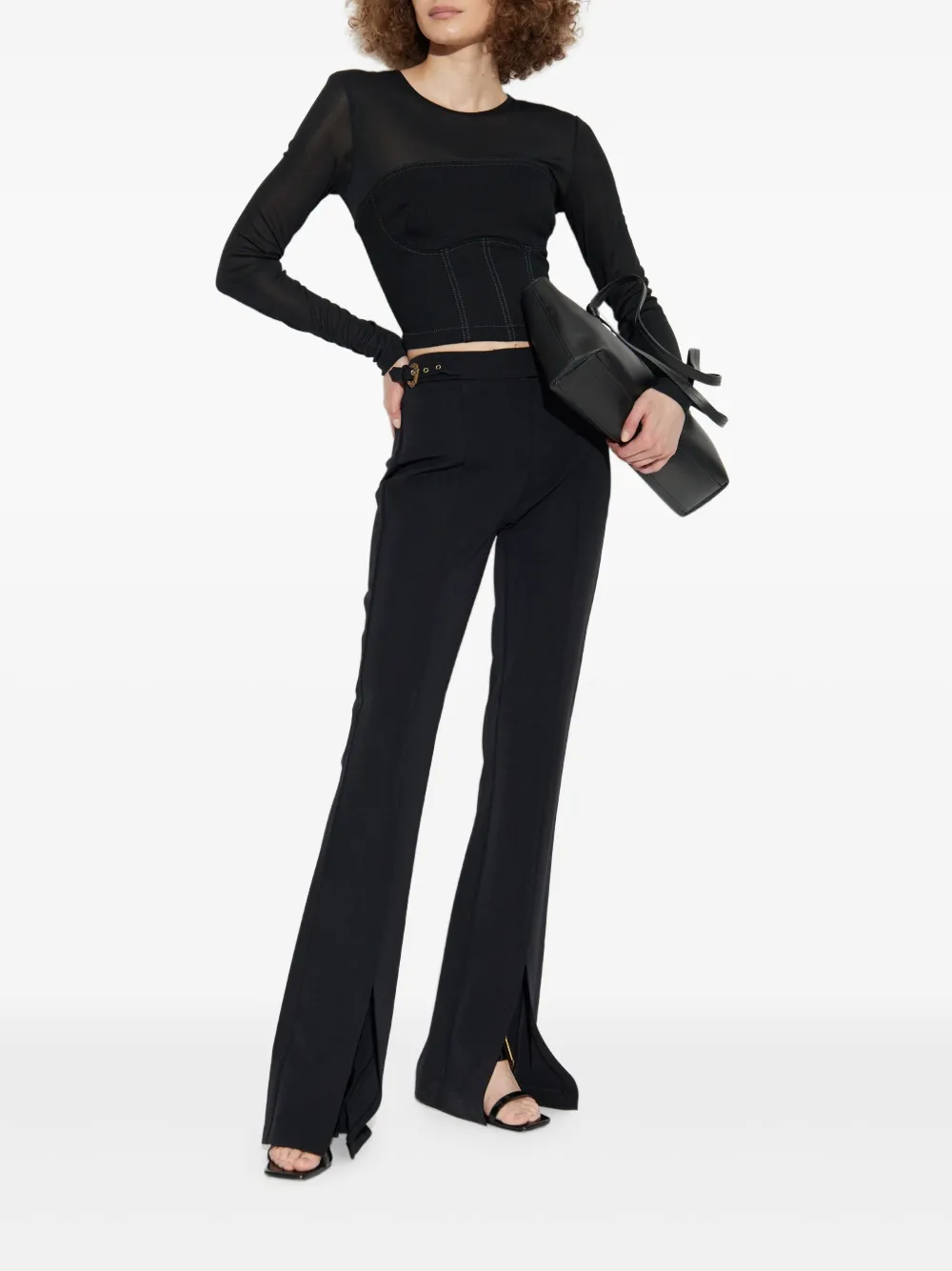 Versace Jeans Couture Broek met gespsluiting Zwart