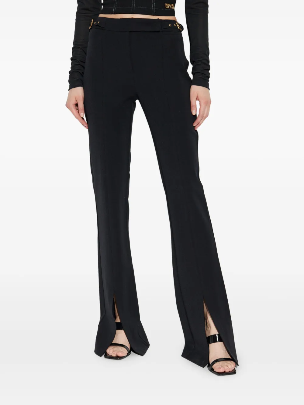 Versace Jeans Couture Broek met gespsluiting Zwart