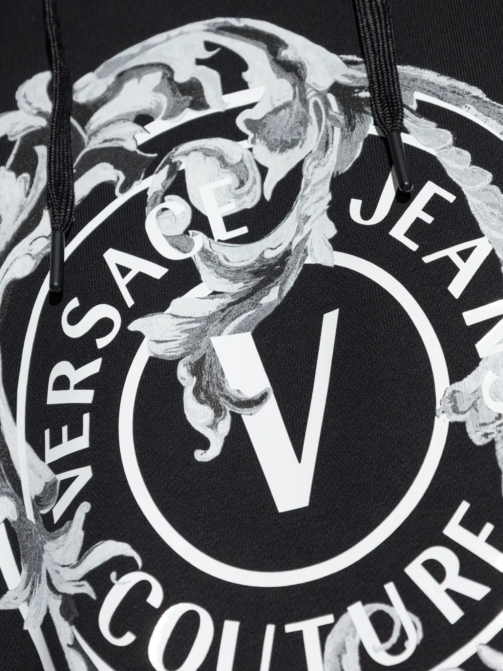 Versace Jeans Couture Hoodie met logoprint Zwart