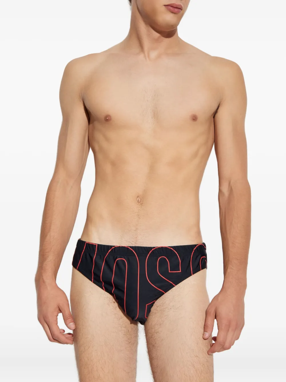 Moschino Logo-print Swim Trunks In Black