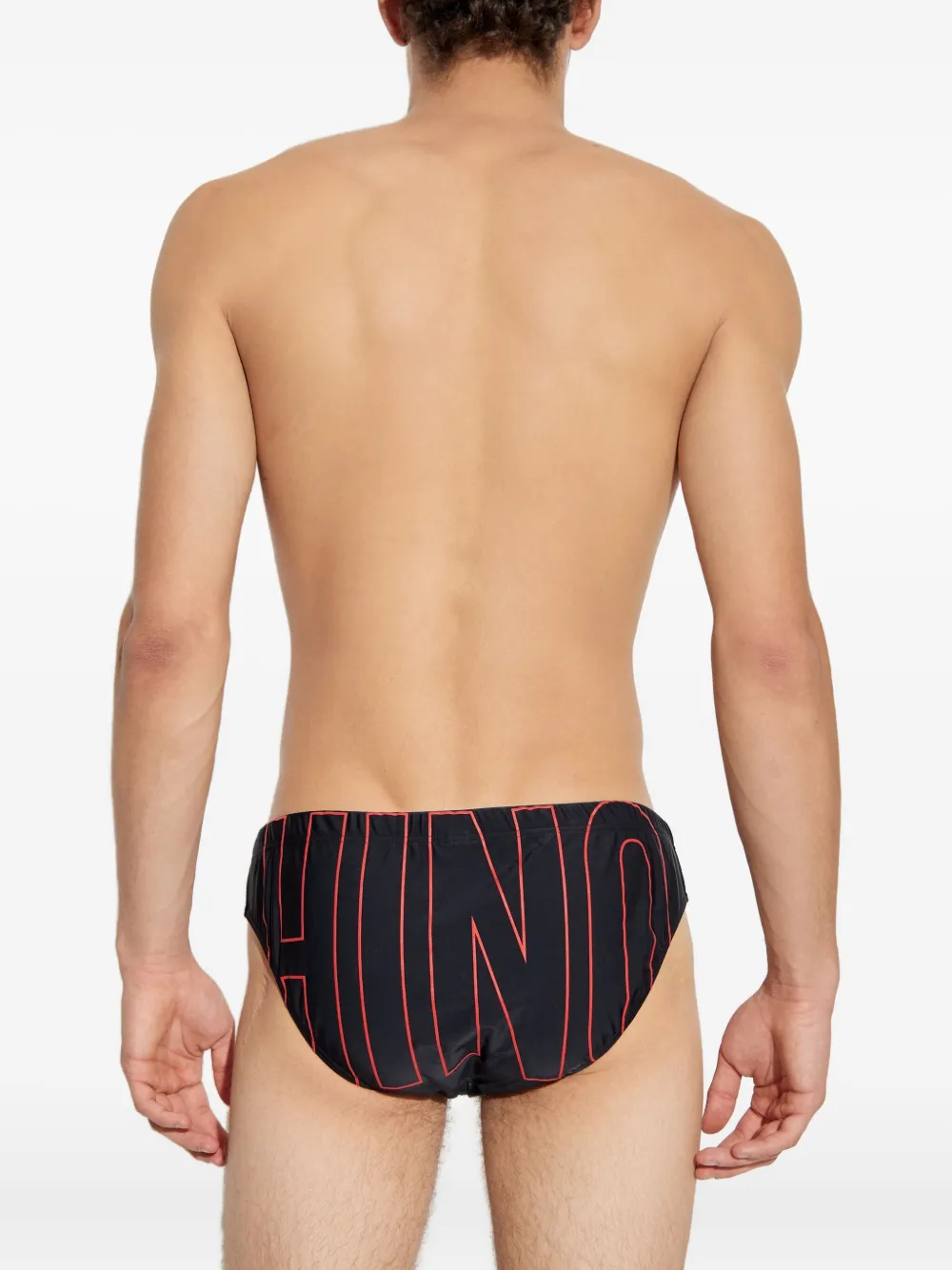 Moschino Logo-print Swim Trunks In Black