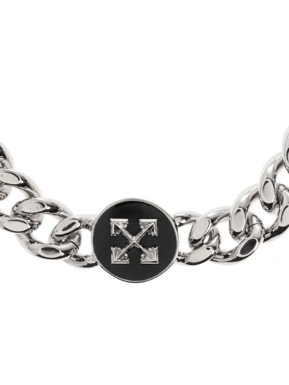 Off-white Arrows Curb-chain Bracelet In Metallic