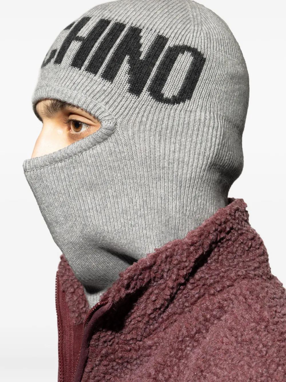 Moschino Bivakmuts met logodetail Grijs