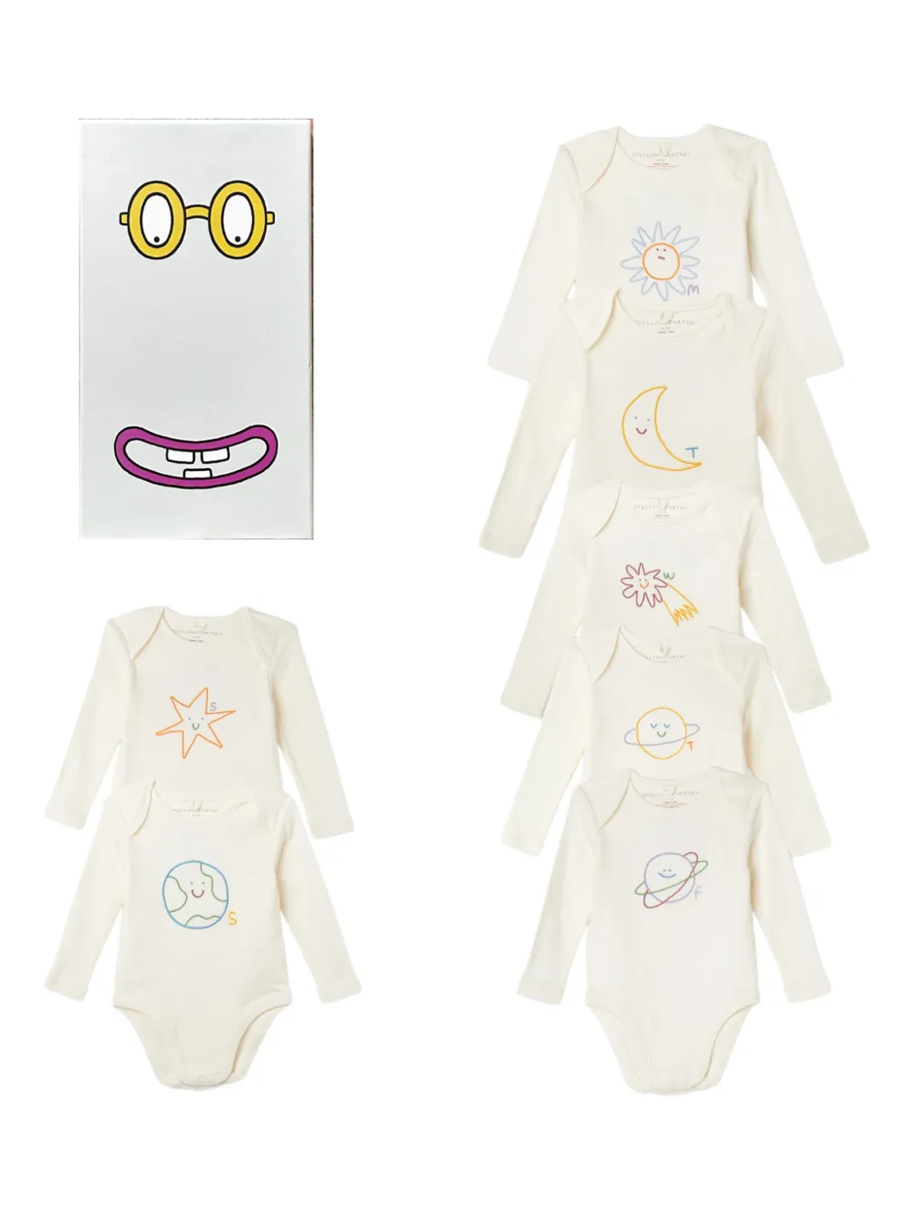 Stella McCartney Kids sun-embroidered bodysuit - Bianco