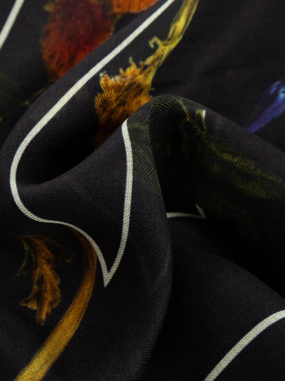 Off-White Sjaal met bloemenprint Zwart