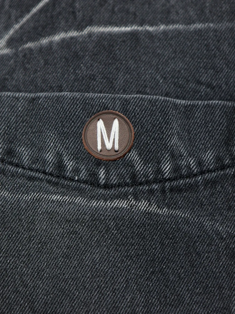 Moschino Denim overhemd met logopatch Grijs