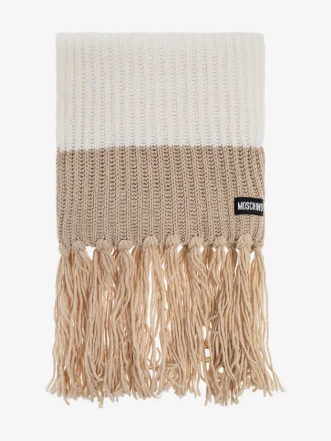 Moschino ribbed-knit fringed scarf