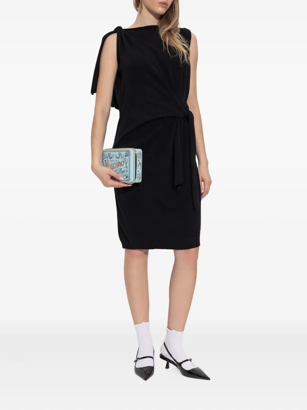 Moschino sleeveless knitted mini dress - Zwart