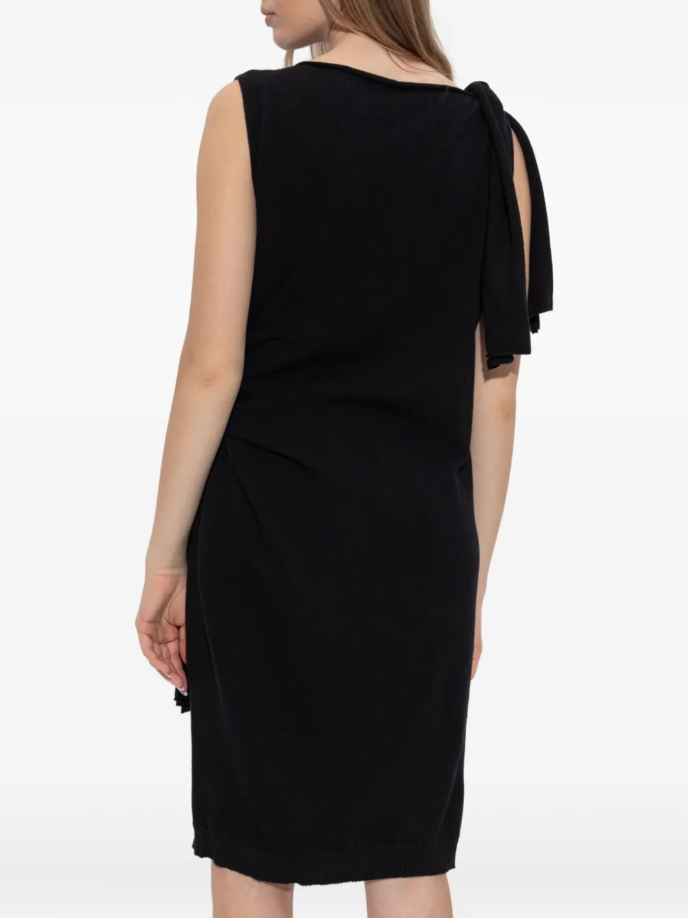 Moschino Sleeveless Knitted Mini Dress In Black
