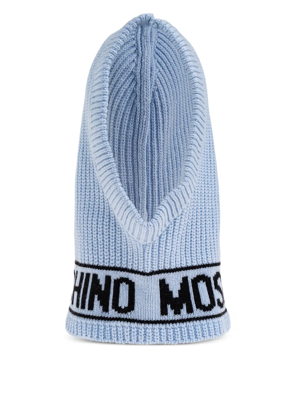 Moschino ribbed-knit logo balaclava | Blue | Image 1
