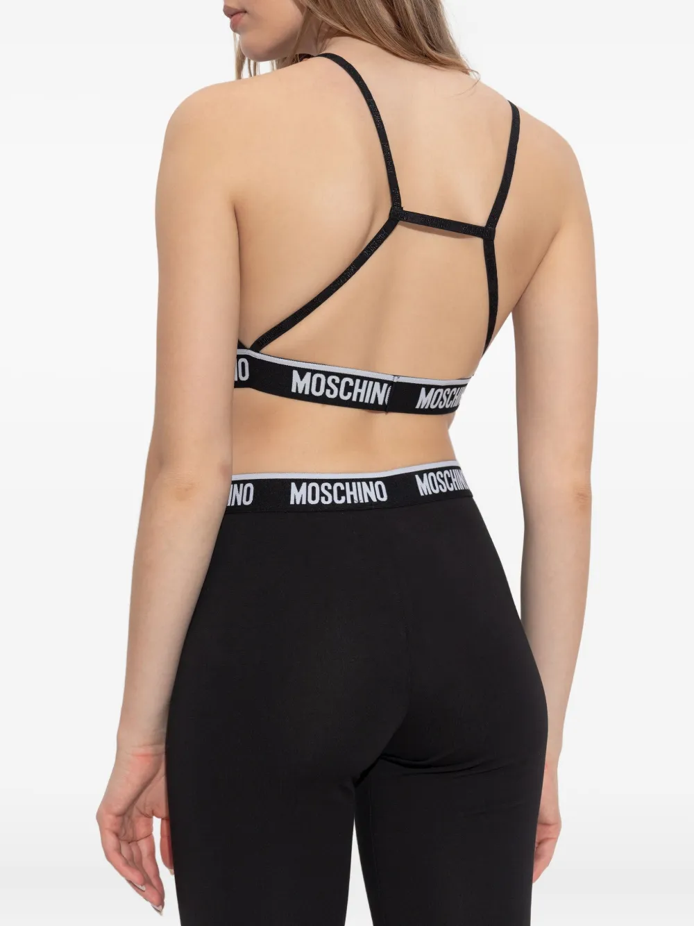 Moschino Z-logo cropped top met uitgesneden details Zwart