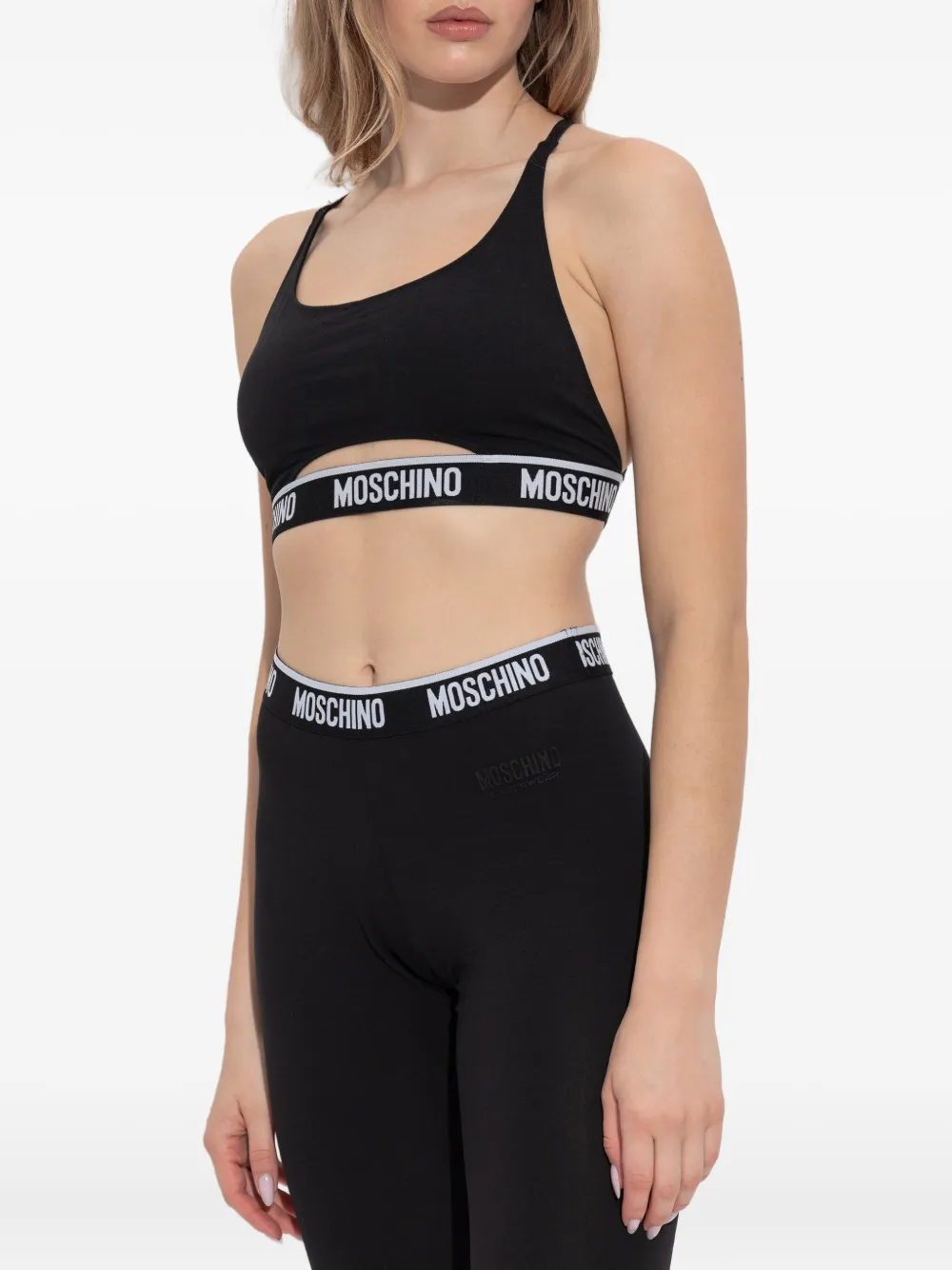 Moschino Z-logo cropped top met uitgesneden details Zwart
