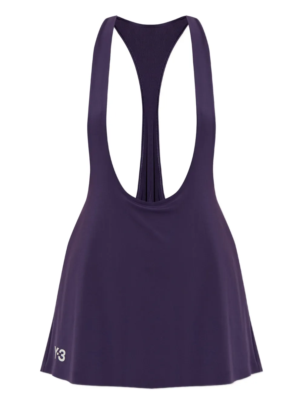 Y-3 racer-back pleated mini dress | Purple | Image 1