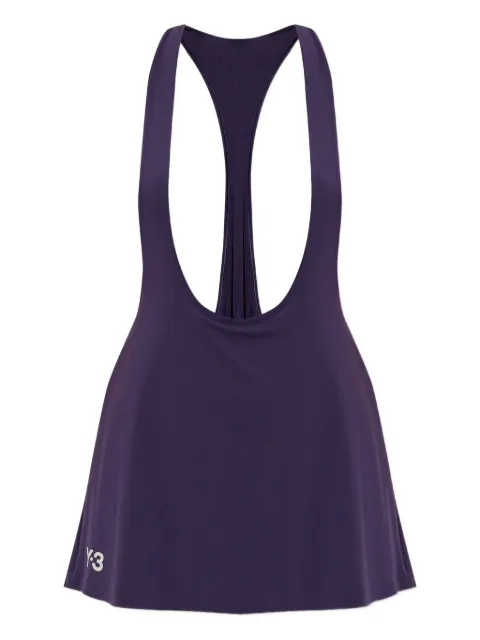 Y-3 racer-back pleated mini dress