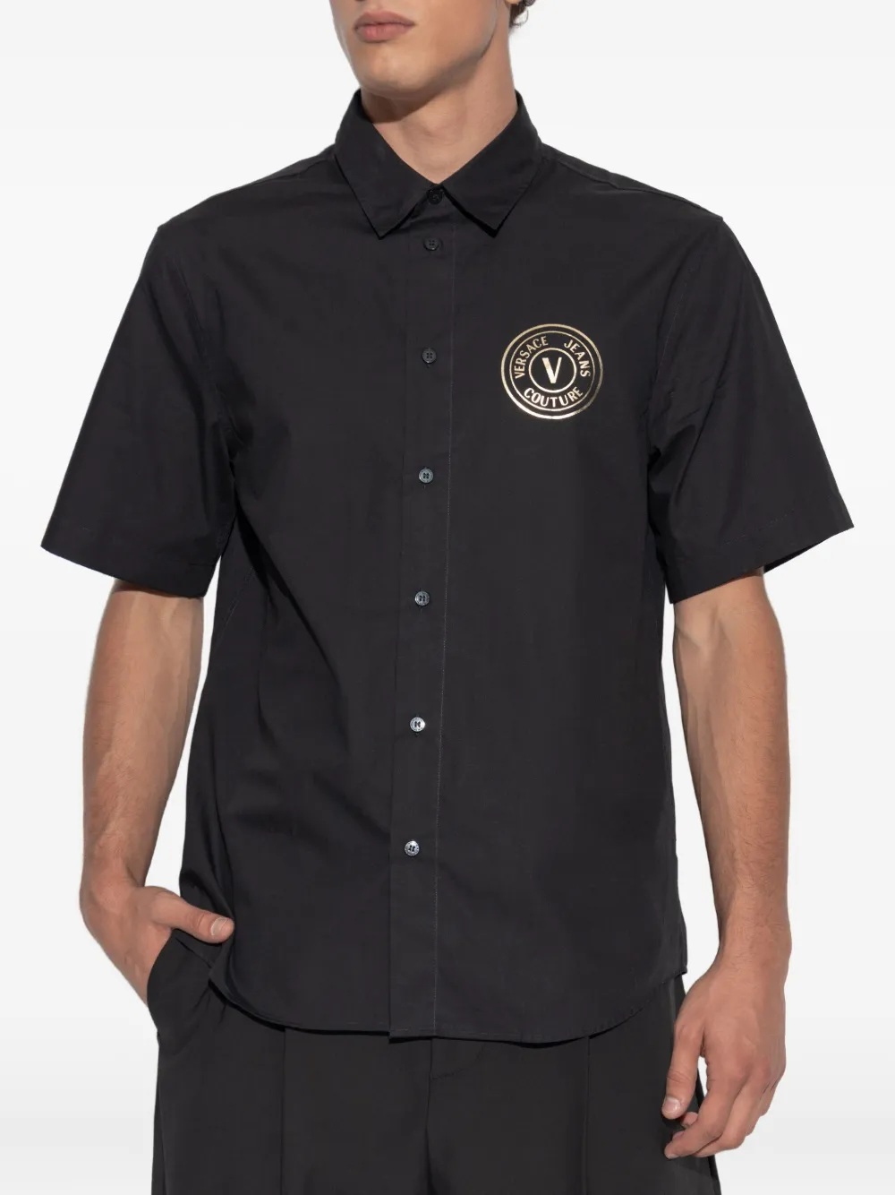 Versace Jeans Couture Overhemd met korte mouwen Zwart