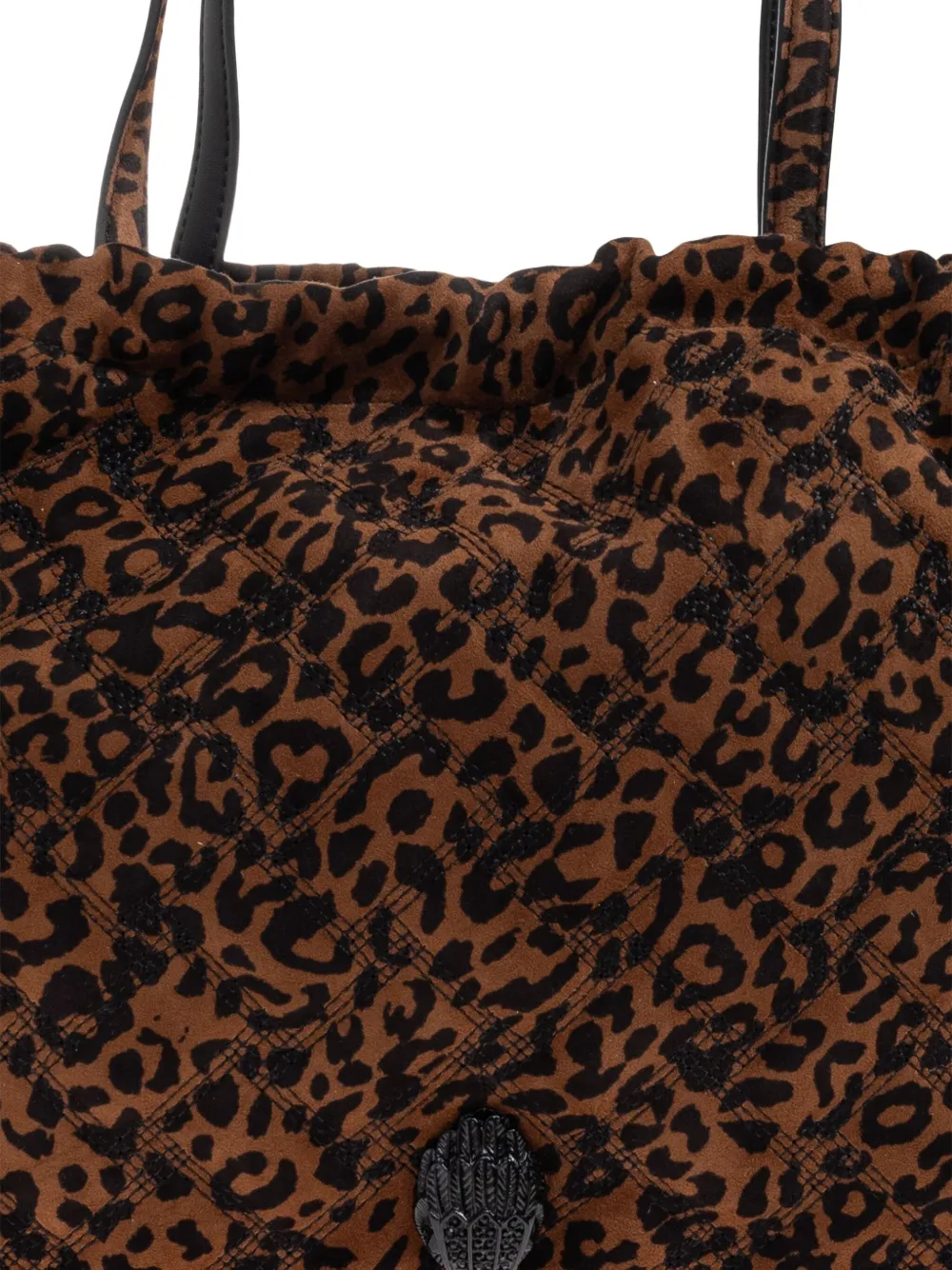 Kurt Geiger Kensington Leopard-print Quilted Tote Bag In Brown