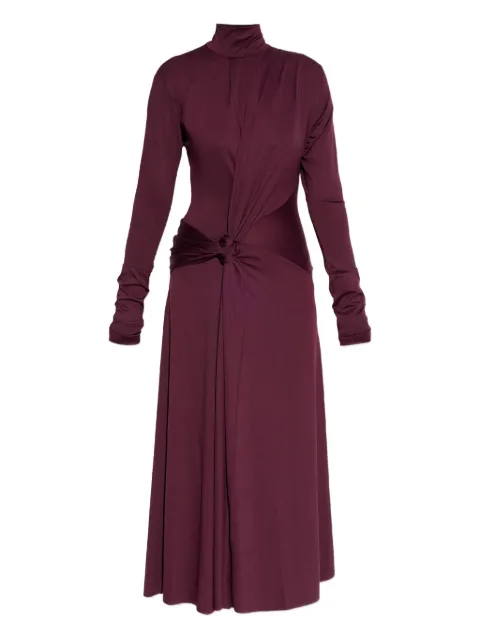 Victoria Beckham turtleneck knot-detail asymmetrical dress