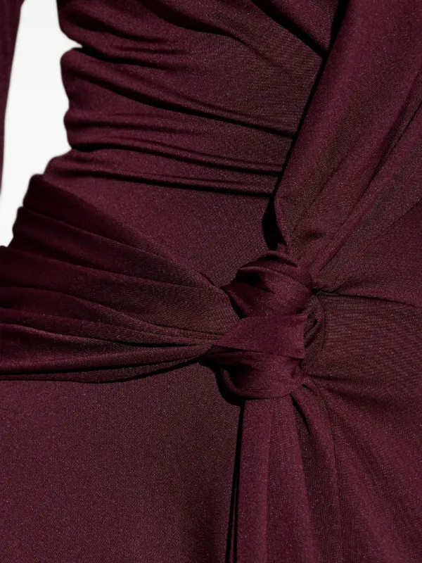 Victoria Beckham Turtleneck knot-detail Asymmetrical Dress