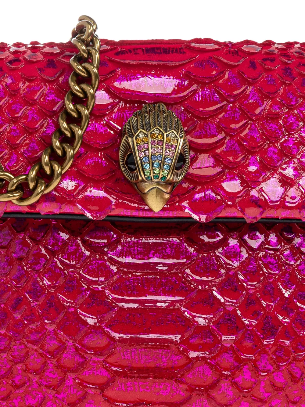 Kurt Geiger London Kensington medium shopper verfraaid met slangenleer Roze