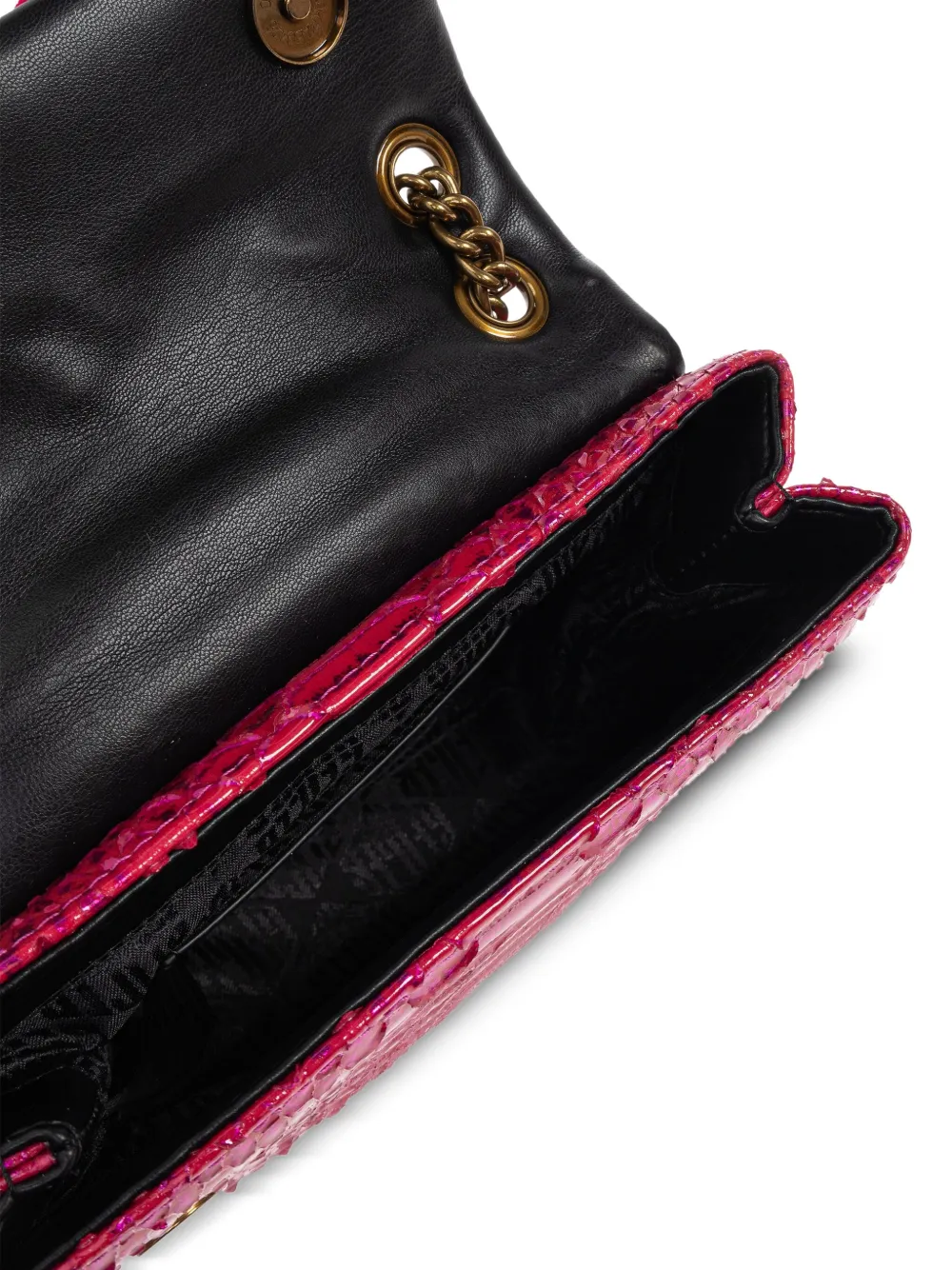 Kurt Geiger London Kensington medium shopper verfraaid met slangenleer Roze