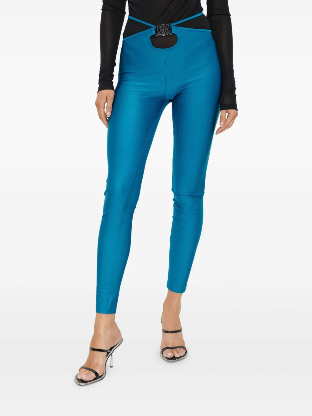 Versace Jeans Couture Legging met uitgesneden gesp Blauw
