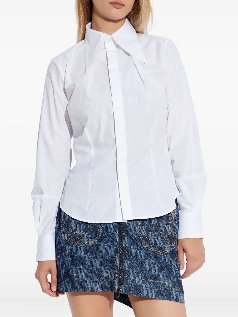 Vivienne Westwood Katoenen blouse met geborduurd logo Wit