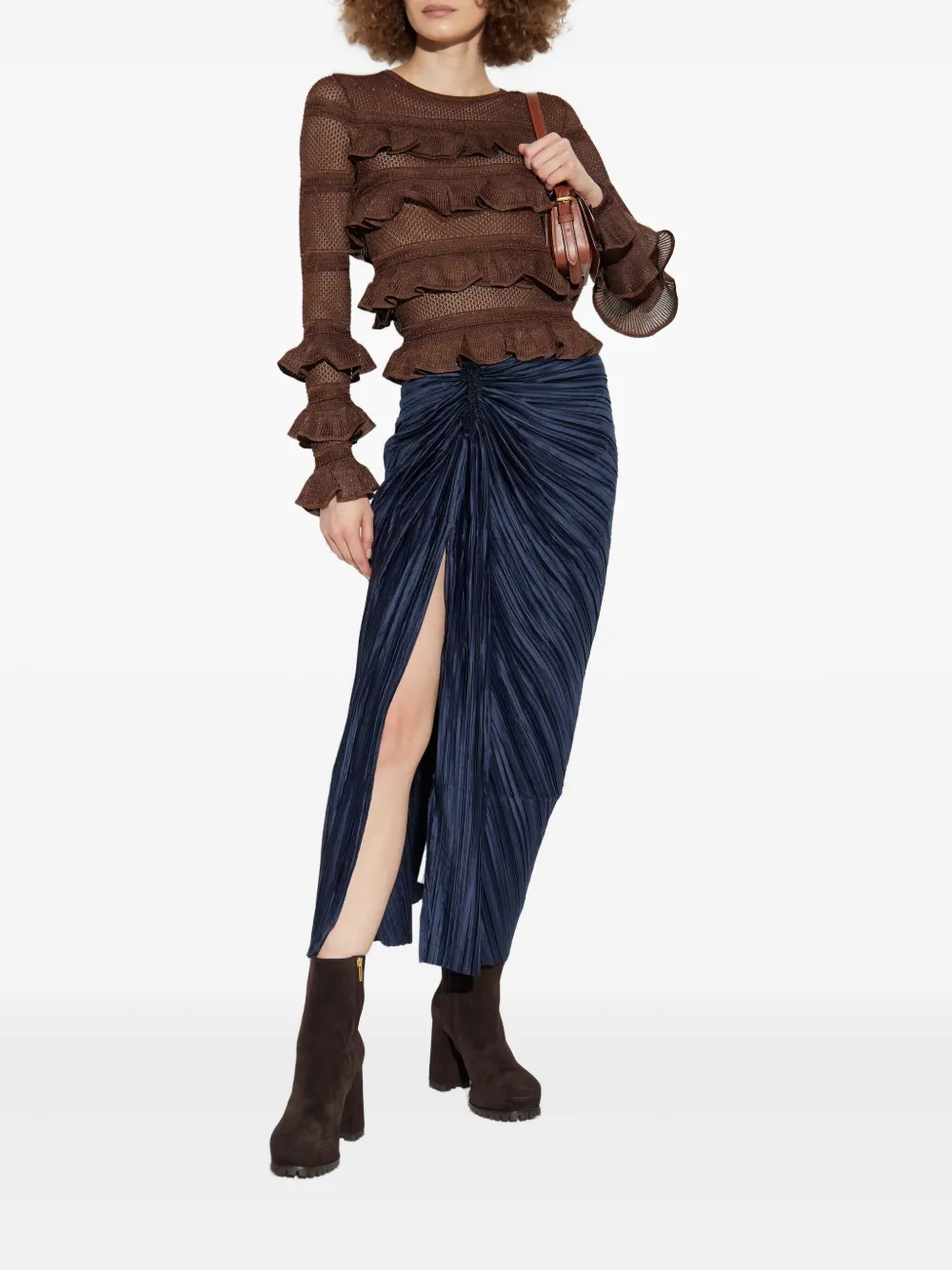 Cult Gaia pleated draped skirt - Blauw