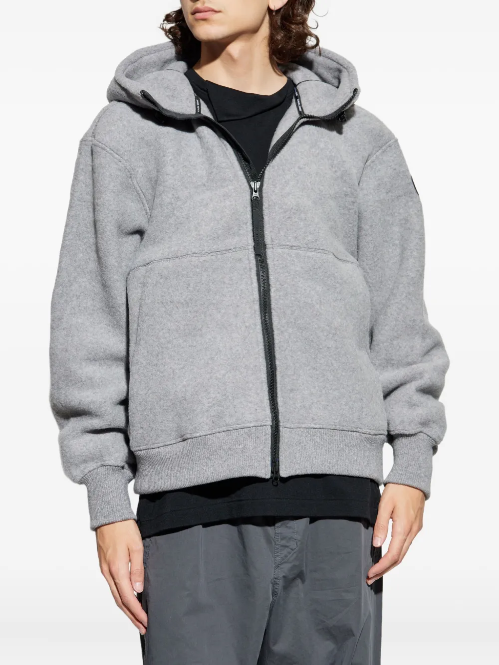 Canada Goose Hooded Wool Jacket In Gray