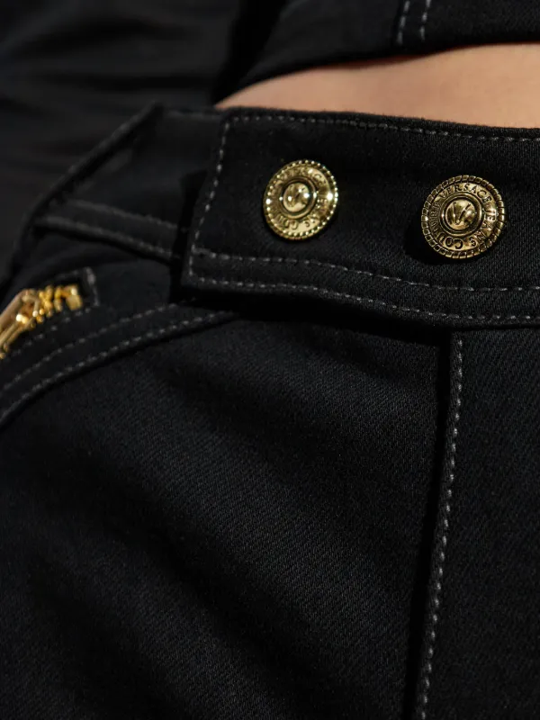 Versace Jeans Couture Calça Jeans Com Detalhe De Zíper | Preto