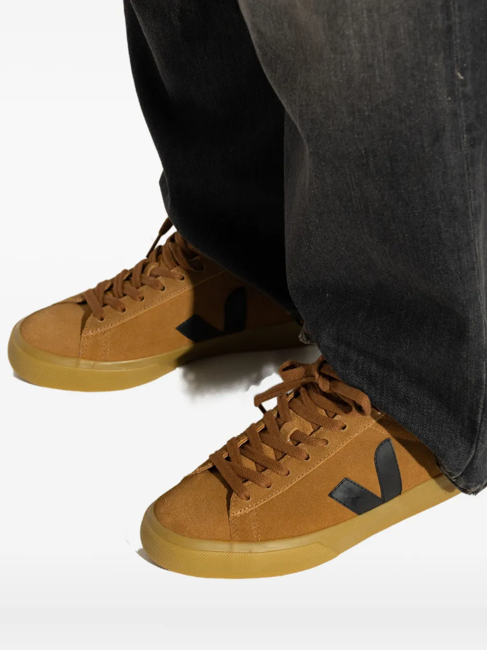 VEJA suede leather V-logo sneakers Brown