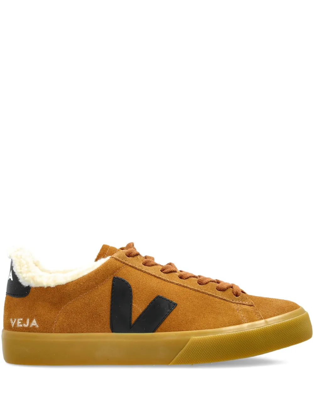 VEJA suede leather V-logo sneakers Brown