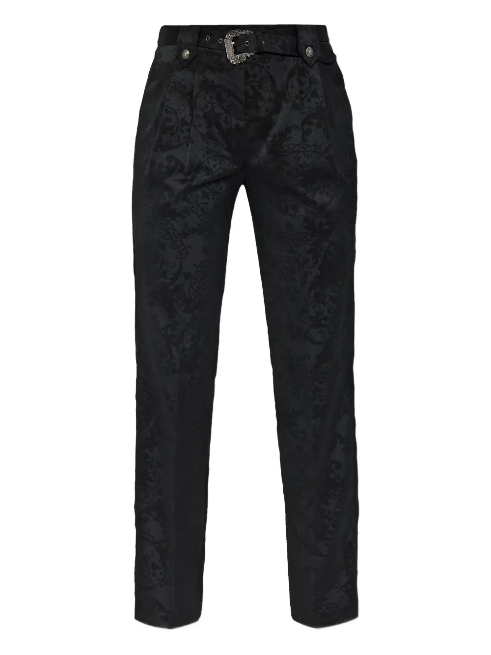 Versace Jeans Couture damask-pattern belted trousers | Black | Image 1