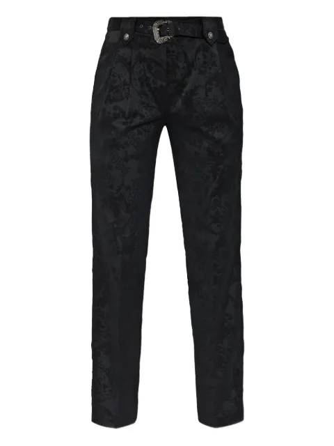 Versace Jeans Couture damask-pattern belted trousers