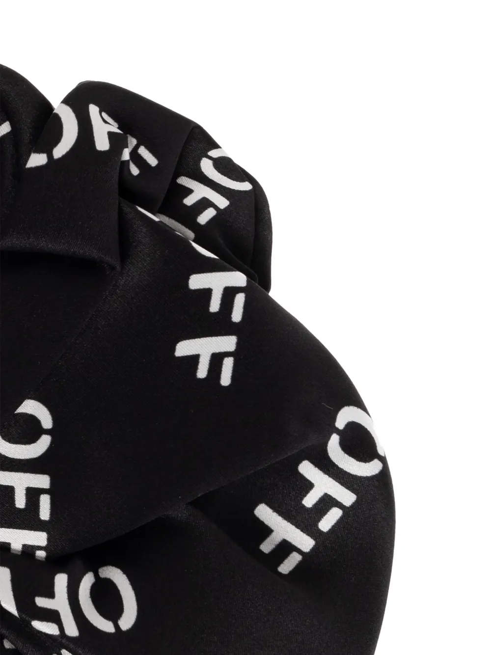 Off-white Logo-print Silk Scrunchie In Black