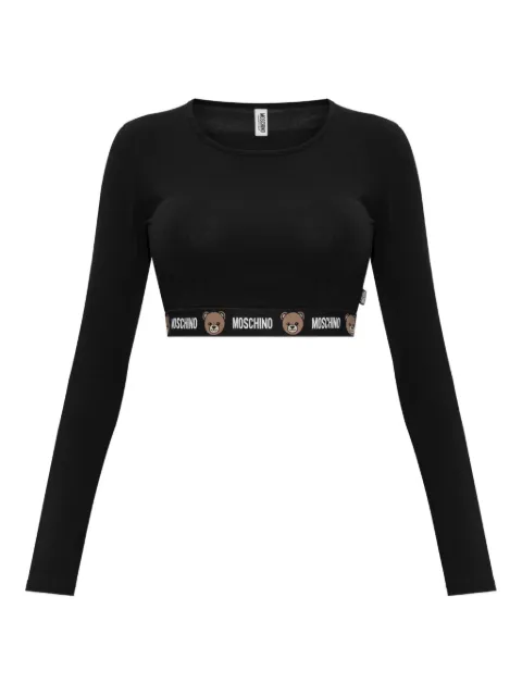 Moschino teddy-print long-sleeve top
