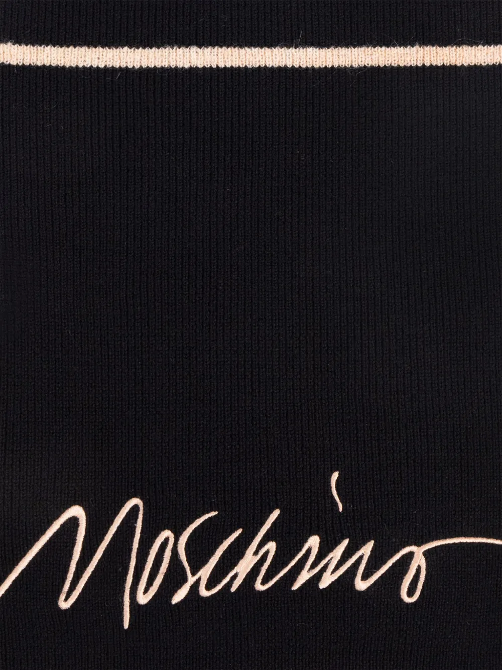 Moschino Geribbelde sjaal met borduurwerk Zwart