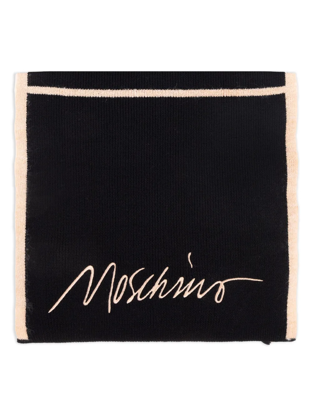 Moschino embroidered ribbed scarf | Black | Image 1