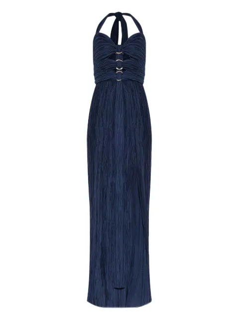 Cult Gaia Nailah pleated halter-neck ring-detail maxi dress