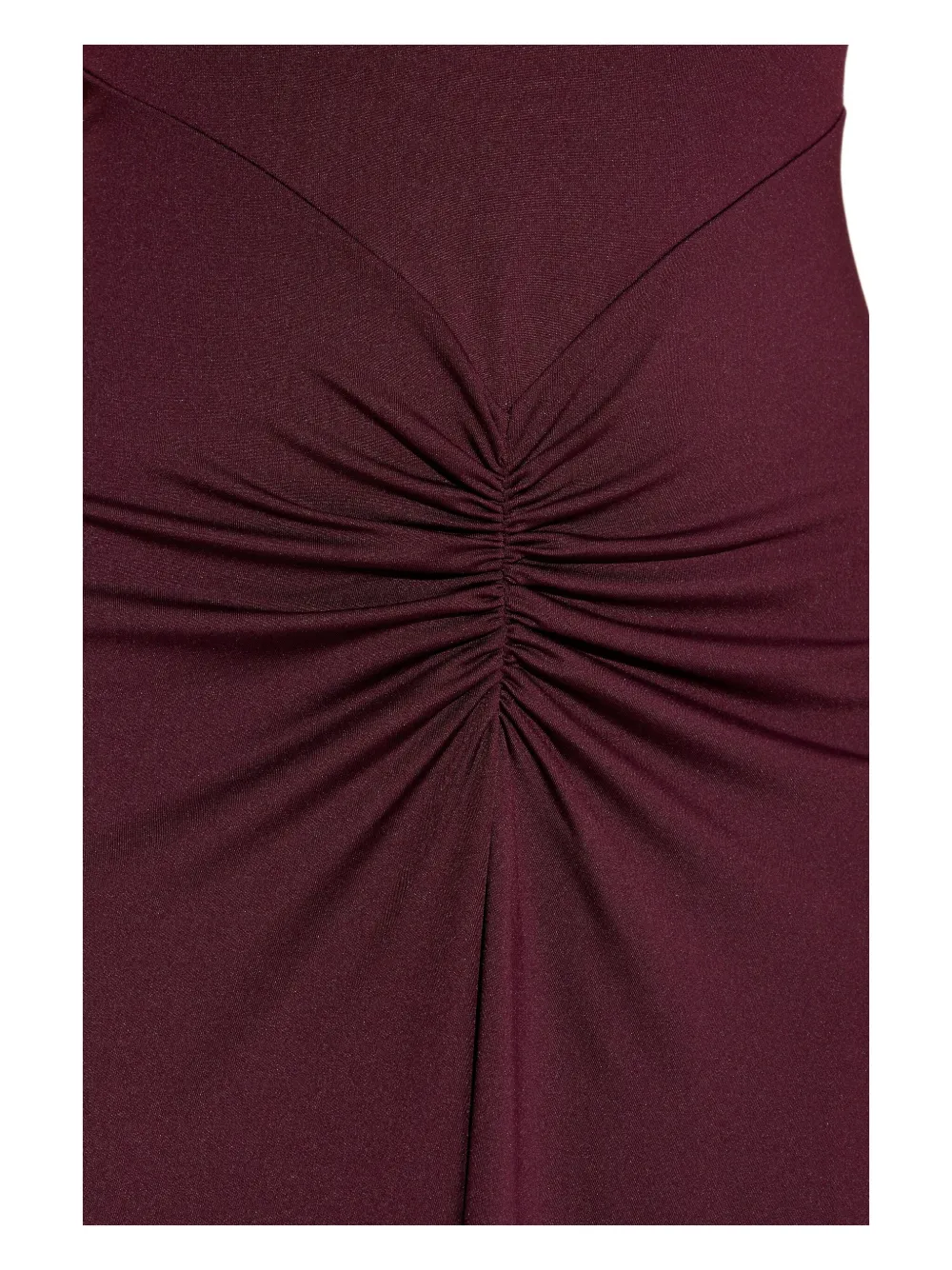 Victoria Beckham Gathered Waist T-shirt Midi Dress Merlot In Burgundy