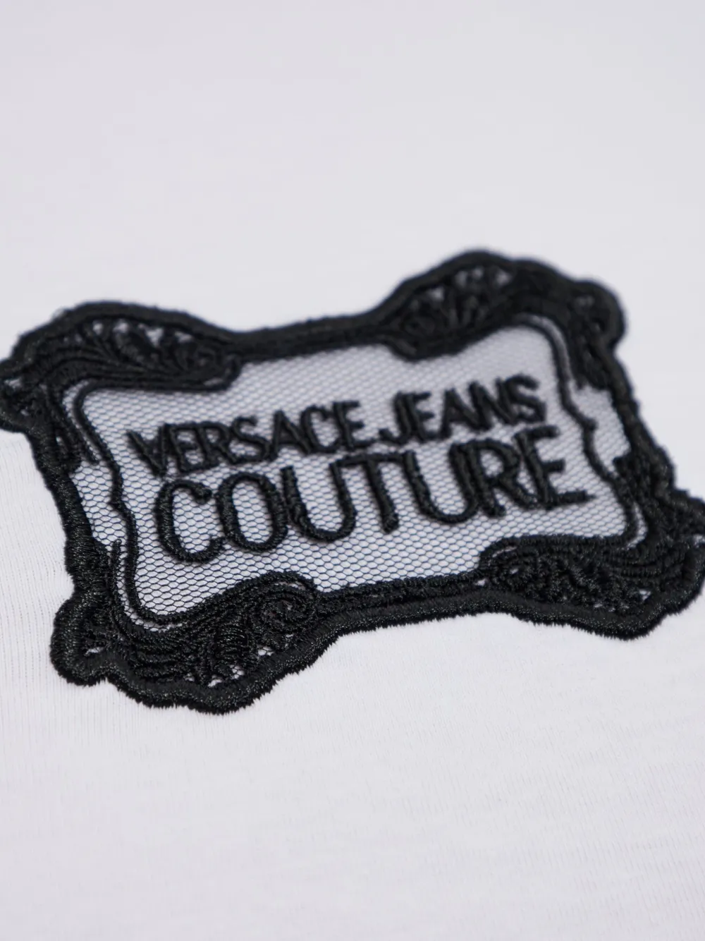 Versace Jeans Couture Top met geborduurd logo Wit