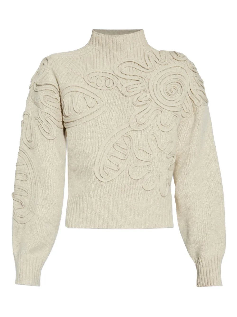 Cult Gaia floral-applique mock-neck sweater | Neutrals | Image 1
