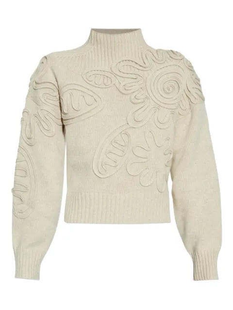 Cult Gaia floral-applique mock-neck sweater