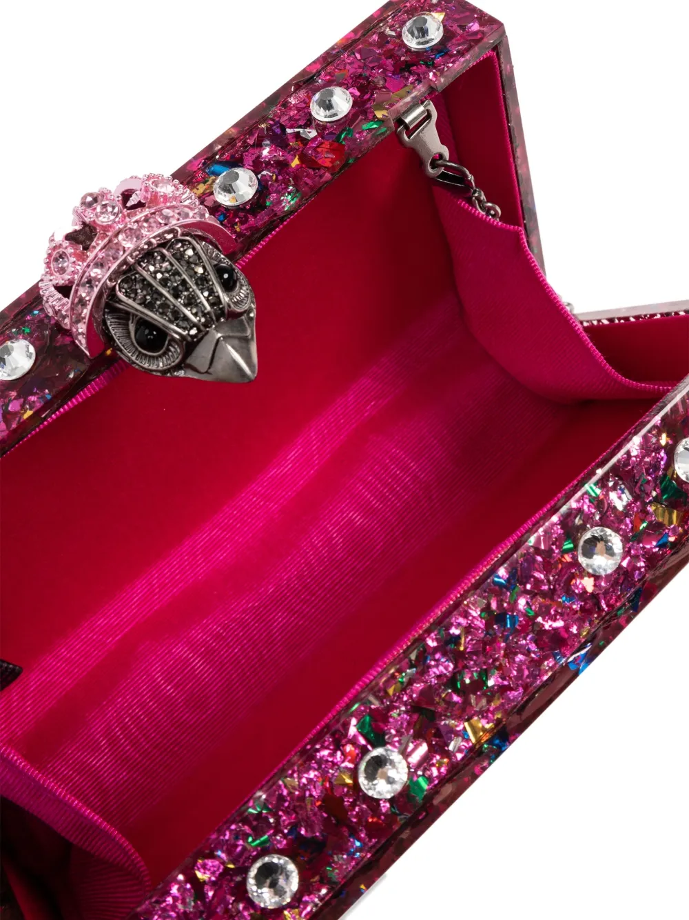 Kurt Geiger Womens Pink Comb London Resin Clutch Bag In Pink