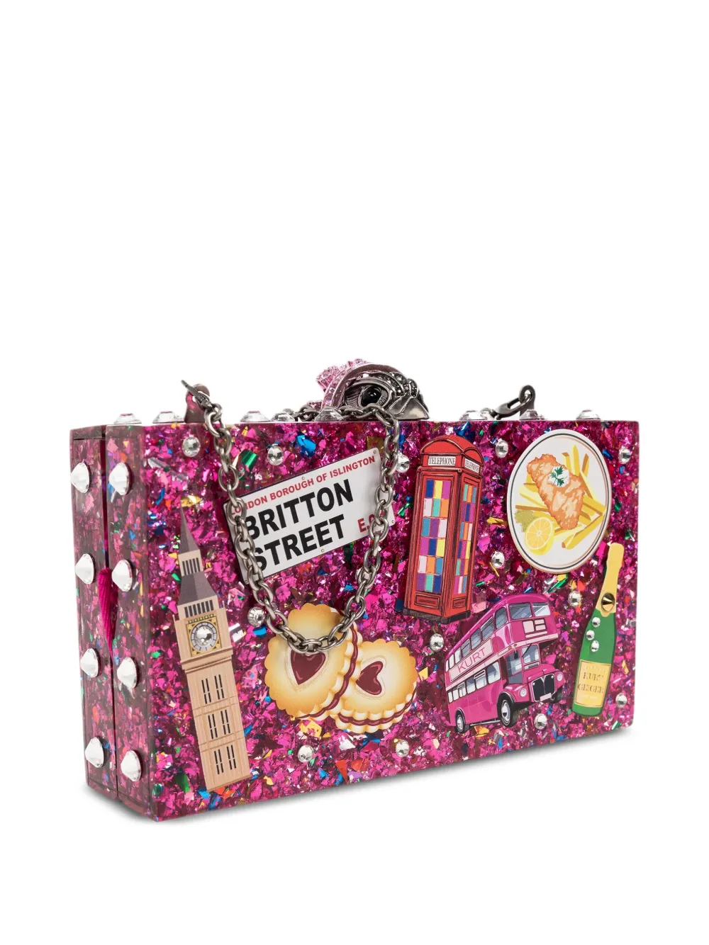 Kurt Geiger Womens Pink Comb London Resin Clutch Bag In Pink