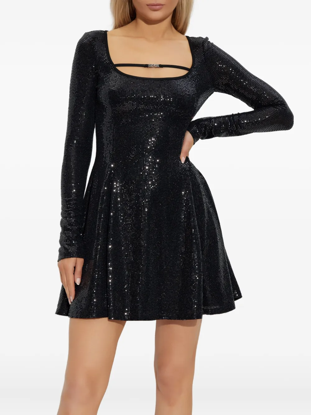 Versace Jeans Couture Mini-jurk verfraaid met pailletten Zwart