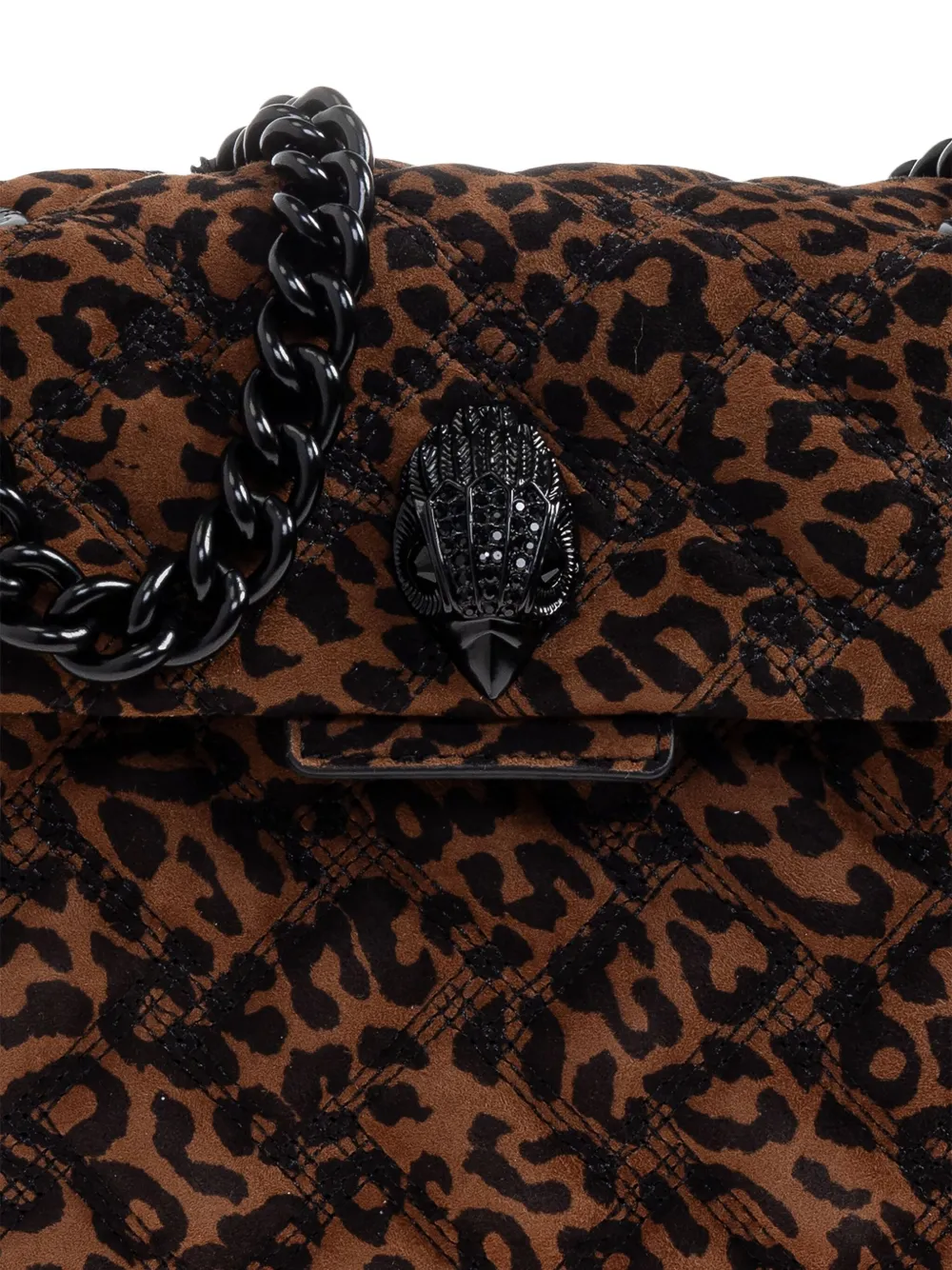 Kurt Geiger Kensington Leopard-print Quilted Shoulder Bag In Brown