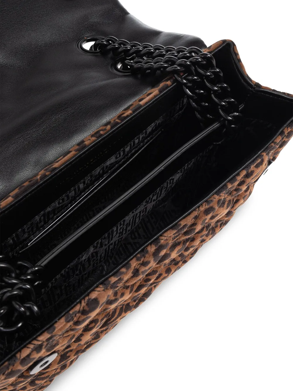 Kurt Geiger Kensington Leopard-print Quilted Shoulder Bag In Brown