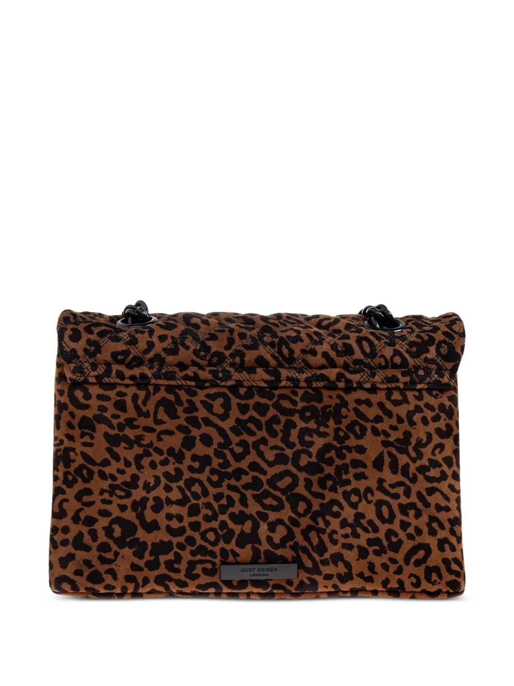 Kurt Geiger Kensington Leopard-print Quilted Shoulder Bag In Brown