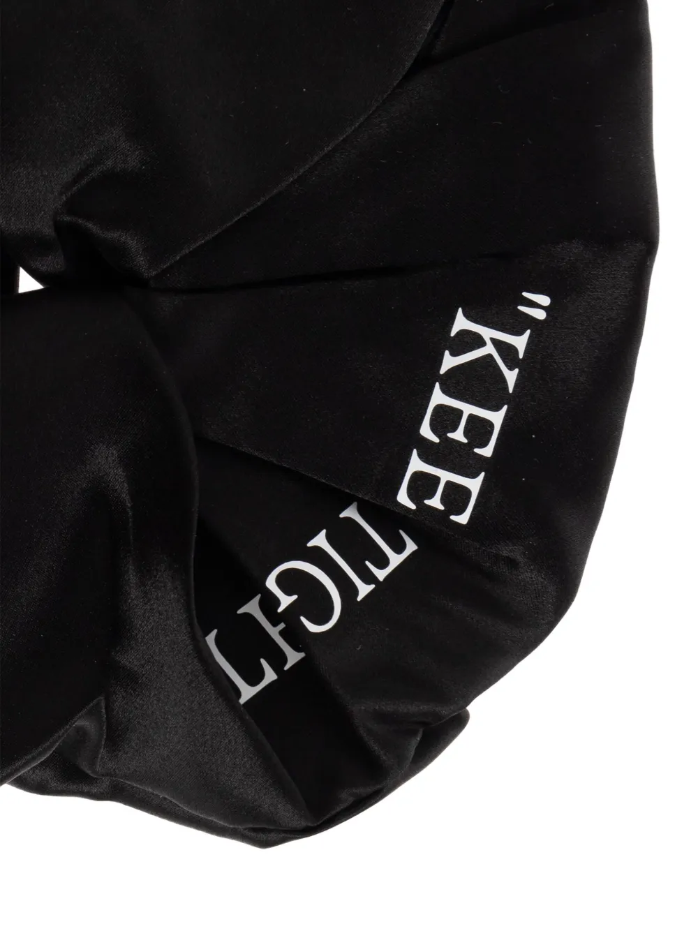 Off-white Keep Tight Silk Scrunchie In Black