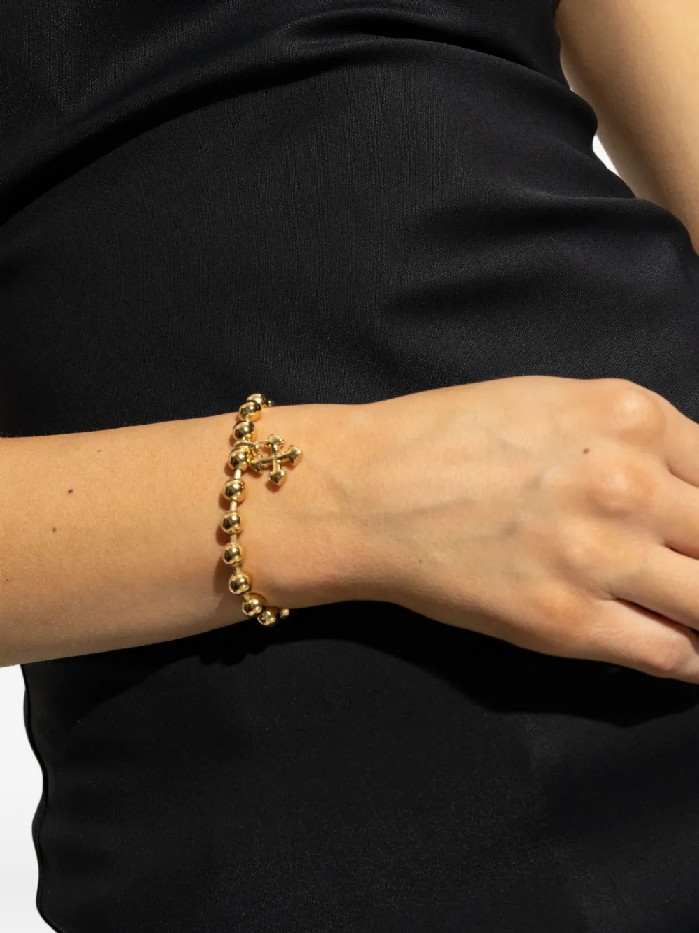 Off-White Arrows-charm ball-chain bracelet - Goud